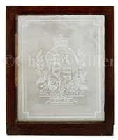 Lot 118 - AN ETCHED GLASS PURSER'S WINDOW FOR THE ROYAL MAIL STEAM PACKET COMPANY