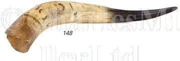 Lot 148 - A SAILOR'S SCRIMSHAW-DECORATED COW'S HORN, CIRCA 1880