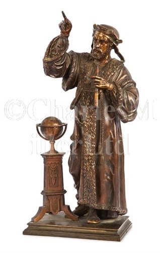 Lot 183 - A LATE 19TH-CENTURY PATINATED BRASS FIGURE OF...