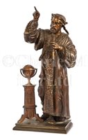 Lot 183 - A LATE 19TH-CENTURY PATINATED BRASS FIGURE OF...