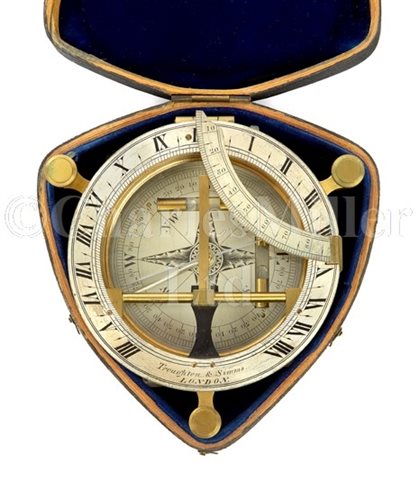 Lot 204 - A FINE UNIVERSAL COMPASS SUNDIAL BY TROUGHTON...