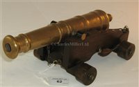 Lot 62 - A 19TH-CENTURY ORNAMENTAL NAVAL GUN<br/>with 9½in....