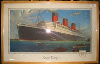 Lot 135 - A CUNARD POSTER FOR THE QUEEN MARY, CIRCA...