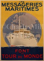 Lot 141 - A POSTER FOR LES MESSAGERIES MARITIMES WORLD...