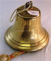 Lot 160 - A BRASS SHIP'S BELL un-named - 8in. (20cm.)...