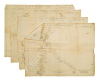Lot 87 - AN HISTORICALLY INTERESTING SET OF FOUR WAR OFFICE-ISSUED CHARTS OF UPPER EGYPT AND THE SUDAN, USED BY LT. HORACE HOOD TO GUIDE THE GUN BOAT NASR TO SUPPORT THE BATTLE OF OMDURMAN, 1898