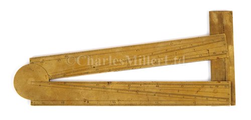 Lot 228 - A 17TH/18TH-CENTURY ENGLISH GUNTER-TYPE BRASS...