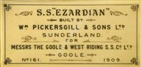 Lot 337 - A FINE MIRROR-BACK BUILDER'S MODEL FOR THE S.S. 'EZARDIAN' BY WILLIAM PICKERSGILL & SONS LTD, SUNDERLAND FOR THE GOOLE & WEST RIDING S.S. CO. LTD, CIRCA 1909