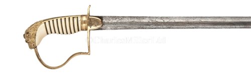Lot 66 - Ø AN EARLY 19TH-CENTURY NAVAL OFFICER'S SWORD
