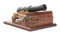 Lot 67 - A WELL-PRESENTED IRON AND WOOD MODEL OF A 32-POUNDER CANNON