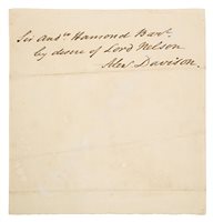 Lot 58 - INVITATION FROM NELSON TO A BALL AT RANELAGH, JUNE 1, [1803]