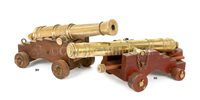 Lot 89 - A 19TH-CENTURY BRASS SIGNAL GUN<br/>with 1in....