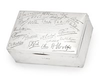 Lot 98 - AN HISTORICALLY INTERESTING AUTOGRAPHED SILVER...