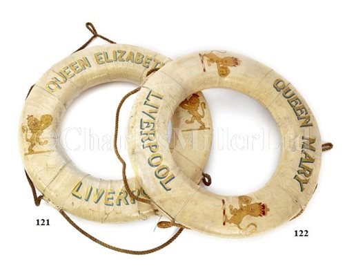 Lot 121 - A GANGWAY LIFEBUOY FOR R.M.S. QUEEN...
