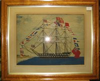 Lot 138 - A MID 19TH-CENTURY SAILOR'S WOOLWORK...