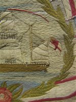 Lot 144 - A MID-19TH CENTURY SAILOR'S WOOLWORK...
