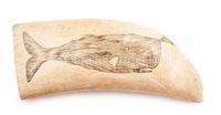 Lot 166 - Ø A 19TH-CENTURY SCRIMSHAW-DECORATED WHALE'S...