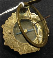 Lot 262 - AN 18TH-CENTURY BRASS POCKET COMPASS SUNDIAL...