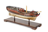 Lot 347 - A RARE 18TH-CENTURY UN-RIGGED 1:32 SCALE DOCKYARD MODEL FOR A SIX-GUN ADMIRALTY YACHT BELIEVED TO REPRESENT THE OLD PORTSMOUTH AS FITTED IN 1752