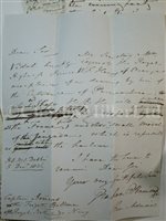 Lot 59 - A COPY LETTER FROM ADMIRAL SIR GRAHAM HAMOND MENTIONING NELSON'S MEDALS, 1847, other letters, glass negatives and press clippings
