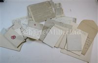 Lot 59 - A COPY LETTER FROM ADMIRAL SIR GRAHAM HAMOND MENTIONING NELSON'S MEDALS, 1847, other letters, glass negatives and press clippings