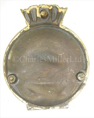 Lot 30 - AN UNOFFICIAL BRASS BADGE FOR H.M.S. SPORTIVE...