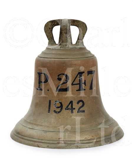 Lot 32 - A BELL FROM H.M. SUBMARINE SARACEN, 1942<br/>of...