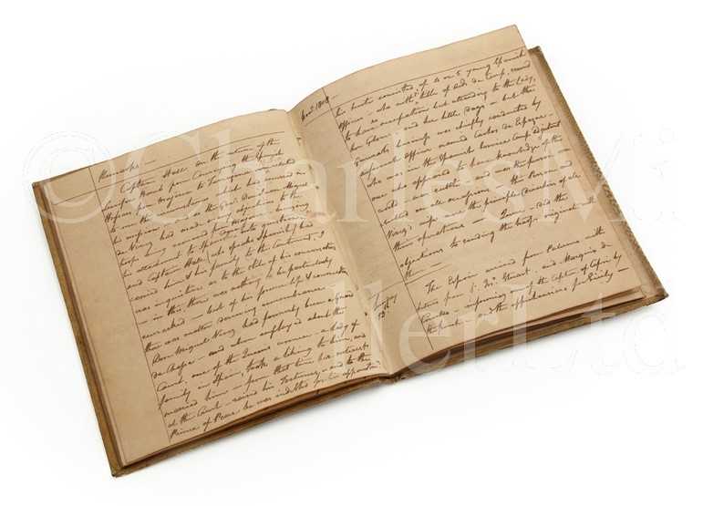 Lot 39 - A PRIVATE AUTOGRAPH JOURNAL KEPT BY ADMIRAL...