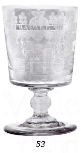 Lot 53 - A 19TH-CENTURY ETCHED GLASS RUMMER...