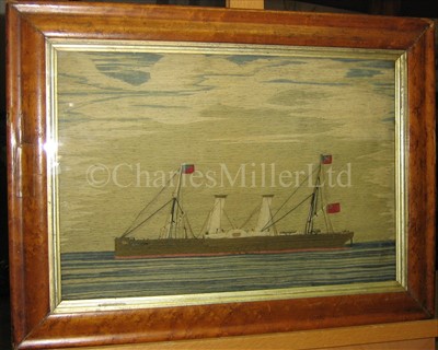 Lot 89 - A LATE 19TH-CENTURY SAILOR'S WOOLWORK PICTURE...