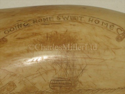 Lot 97 - A SCRIMSHAW-DECORATED WHALE'S TOOTH<br/>incised...