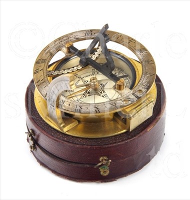 Lot 162 - A LATE 19TH-CENTURY POCKET COMPASS SUNDIAL BY...