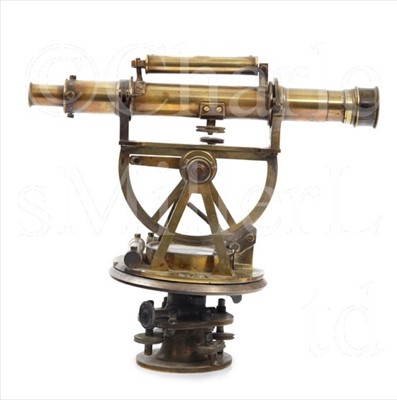 Lot 210 - A LATE 18TH-CENTURY BRASS THEODOLITE BY THOMAS...