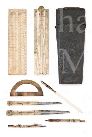 Lot 217 - AN EARLY 19TH-CENTURY DRAWING SET ETUI<br/>with...