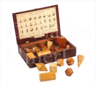 Lot 220 - A RARE 19TH-CENTURY SET OF GEOMETRIC SOLIDS BY...