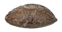 Lot 72 - A FINELY CARVED SAILOR WORK HALF COCONUT SHELL, CIRCA 1800