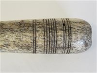 Lot 81 - Ø A LARGE 19TH CENTURY SAILOR'S WHALE BONE FID: and another smaller