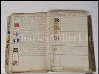 Lot 28 - A MANUSCRIPT AND WATERCOLOUR POCKET BOOK OF NAVAL SIGNALS, CIRCA 1800