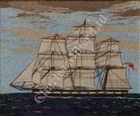 Lot 75 - A 19TH CENTURY SAILOR'S WOOLWORK PICTURE
