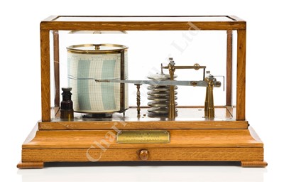 Lot 213 - AN EIGHT-DAY RECORDING BAROGRAPH BY J.H. STEWARD, WON AS A PRIZE IN THE 1903 PLYMOUTH REGATTA