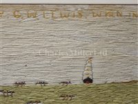 Lot 125 - AN UNUSUAL SET OF THREE WOOLWORKS DEPICTING THE SINKING OF THE LUSITANIA