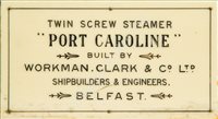 Lot 279 - A FINE BUILDER'S MIRROR-BACK HALF MODEL FOR THE CARGO SHIP S.S. 'PORT CAROLINE' BUILT FOR THE DOMINION AND COMMONWEALTH LINE LTD (PORT LINE) BY WORKMAN CLARK & CO. LTD, BELFAST, 1919
