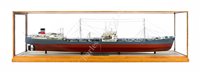 Lot 285 - A DETAILED STATIC DISPLAY MODEL OF THE S.S. BRITISH VICTORY BUILT BY VICKERS-ARMSTRONG (SHIPBUILDERS) LTD FOR BP TANKERS LTD 1954 AND MODELLED BY BASSETT-LOWKE