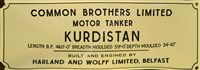 Lot 283 - A BUILDER'S BOARDROOM MODEL FOR THE TANKER KURDISTAN BUILT FOR COMMON BROTHERS LTD, NEWCASTLE BY HARLAND & WOLFF LTD, BELFAST, 1950