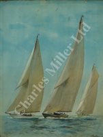 Lot 32 - RICHARD HENRY NEVILLE CUMMING (BRITISH, 1843-1920) - Big class yachts racing