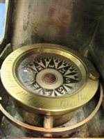 Lot 41 - A COPPER AND BRASS BOAT BINNACLE COMPASS BY DENT, CIRCA 1840