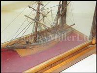 Lot 251 - A SMALL AND ATTRACTIVELY PRESENTED SAILOR'S WATERLINE MODEL FOR A BRIGANTINE, CIRCA 1890
