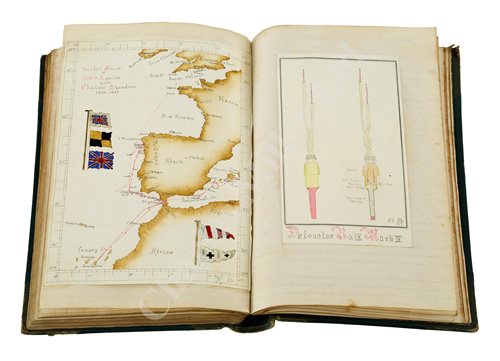 Lot 52 - A MIDSHIPMAN'S LOG BOOK COMPILED ON BOARD H.M.S. NILE, 15TH JANUARY 1893 TO 15TH MAY 1895; and Legion of Honour and certificate
