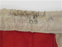 Lot 47 - ADMIRAL SIR HENRY BERTRAM PELLY'S WHITE NAVAL ENSIGN, BELIEVED TO HAVE BEEN FLOWN ABOARD H.M.S. TIGER DURING THE BATTLE OF JUTLAND, 31 MAY-1st JUNE, 1916