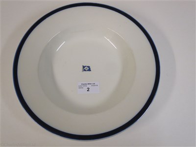Lot 2 - BLUE FUNNEL LINE (ALFRED HOLT & COMPANY):  CHINA SOUP PLATE, BY EILLS, LIVERPOOL, CIRCA 1950